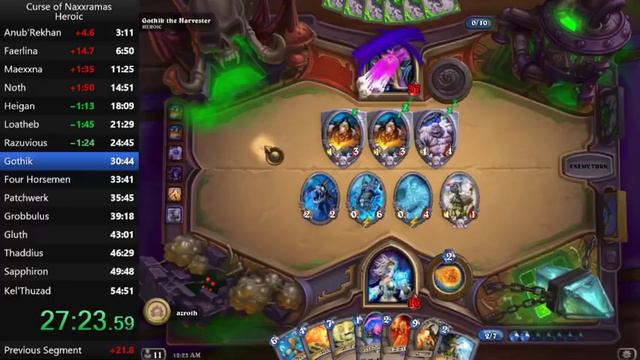 Hearthstone: Heroic Naxxramas Speedrun in 53:39 (beaten) смотреть онлайн