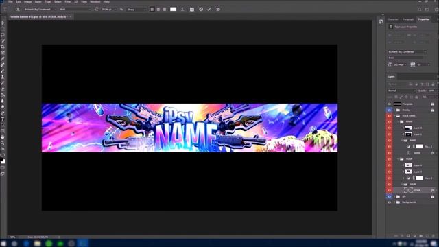 FORTNITE CHANNEL ART BANNER TEMPLATE! (Photoshop) смотреть онлайн