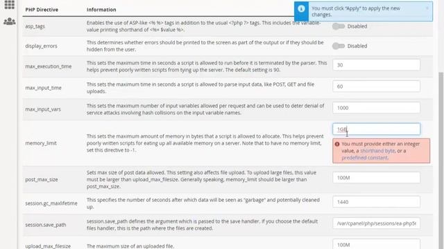 Set php limit in cPanel смотреть онлайн