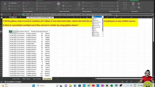 Consolidate data in excel #python #excelautomation смотреть онлайн