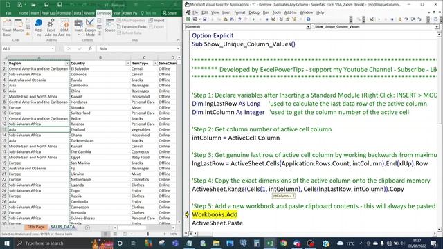 Remove Excel Duplicates Any Column Instantly (Code Included) смотреть онлайн