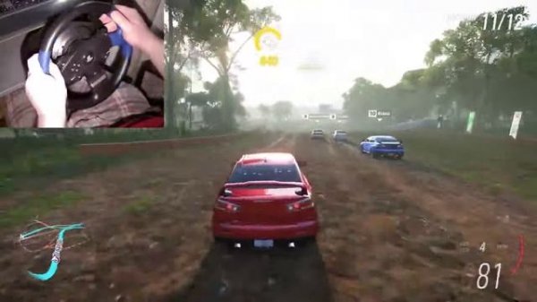 Mitsubishi Lancer Evolution X GSR   Forza Horizon 5 Steering Wheel Thrustmaster T150 Airfield Cross