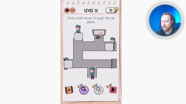 Как пройти Brain Test 2 Побег из тюрьмы 13 уровень смотреть онлайн
