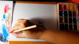 Рисуем лето. Акварель. Рисуем девушку. девушка на природе. Летний пейзаж.