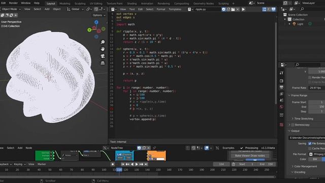Visualize mathematical surfaces with Sverchok Scripted Node Lite in blender смотреть онлайн