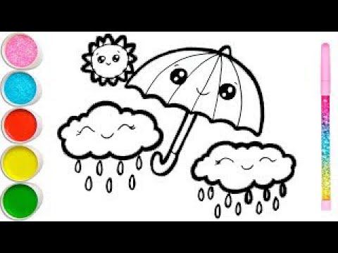 How to draw food, a baby stroller, an umbrella, a farm for children смотреть онлайн