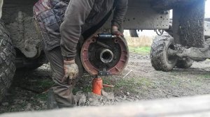 Установка колодок Урал-4320