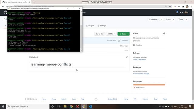 Resolving Merge Conflicts using Command Line смотреть онлайн
