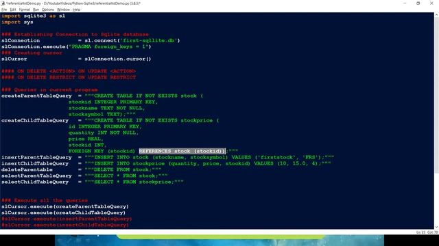 Python SQLITE3 - Referential Integrity-Delete records with CASCADE, RESTRICT, SET NULL/DEFAULT-Part смотреть онлайн