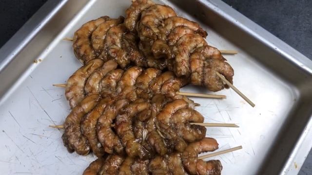Шашлык из креветок! Жареные креветки в медово имбирном соусе смотреть онлайн