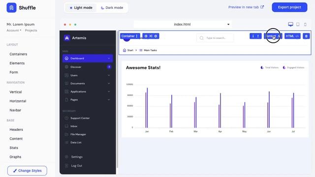 Artemis Dashboard for Tailwind CSS смотреть онлайн