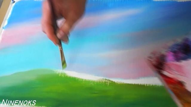 Как нарисовать ЗЕМЛЮ И ТРАВУ масляными КРАСКАМИ. Часть 6 "Деревья в разные времена года" смотреть онлайн