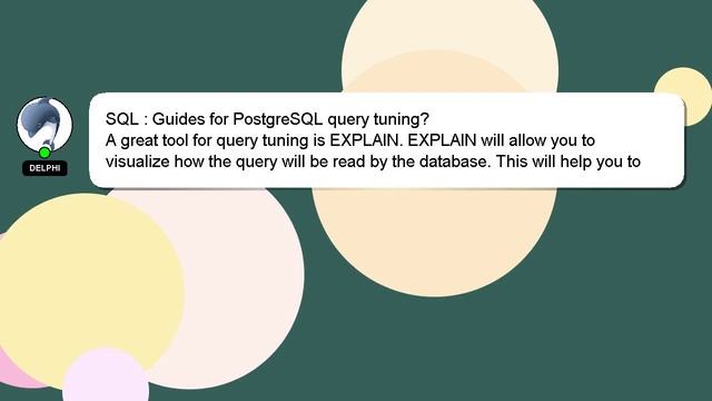 SQL : Guides for PostgreSQL query tuning? смотреть онлайн