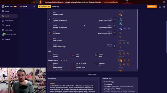 Diablo 4 - HIGHEST DAMAGE INVINCIBLE Sorcerer Endgame Build - EASY NM100 & All Bosses | Fireball смотреть онлайн
