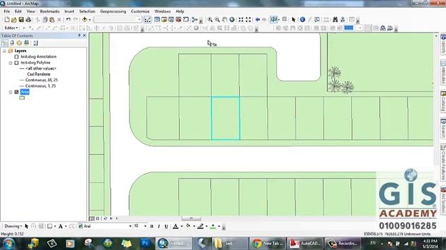 27 تحويل ملف الكاد الى بوليجون فى الارك وادماج ارقام القطع داخل جدول البيانات الوصفية