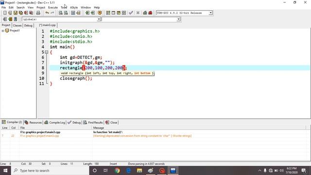 How to draw Rectangle in dev c++ using C graphics смотреть онлайн