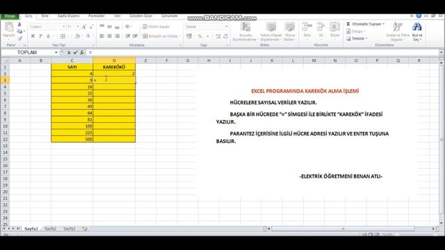 EXCEL PROGRAMINDA KAREKÖK ALMA (1 DAKİKADA ÖĞREN) смотреть онлайн