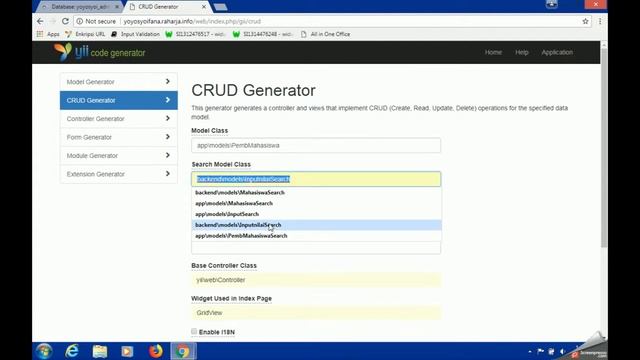 Yii Framework - CRUD GII смотреть онлайн