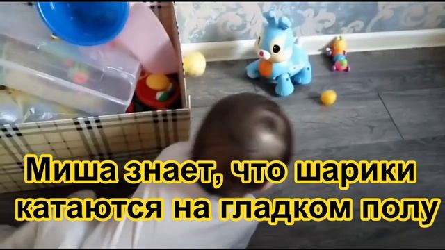 Миша в 11 месяцев активно познаёт предметный мир. Действия с предметами важны для развития малыша. смотреть онлайн