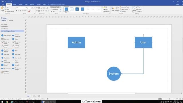 How to Draw DFD in Visio 2016 | MS Visio Tutorials in Hindi смотреть онлайн