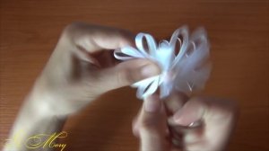 РОМАШКА КАНЗАШИ✽ Цветок из узкой атласной ленты✽ Мастер класс✽