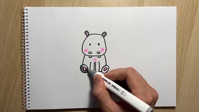 Рисуем милого бегемота [Искусство для детей] смотреть онлайн