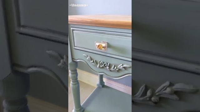 Прикроватная тумбочка "Марсель New Antique" в мятном цвете смотреть онлайн