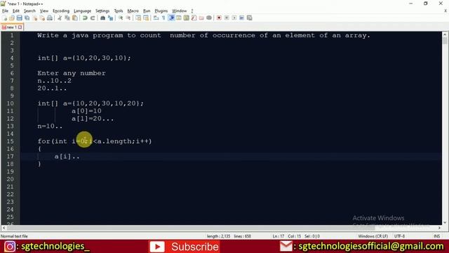 A Java Program to count number of occurrence of element of an Array "java coding tutorial Part-30" смотреть онлайн