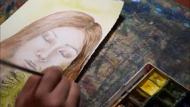 Рисую портрет акварелью смотреть онлайн