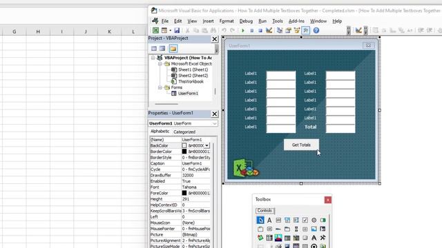 How To Add Multiple Textboxes Together on a Userform (SUM, AVERAGE, etc) смотреть онлайн