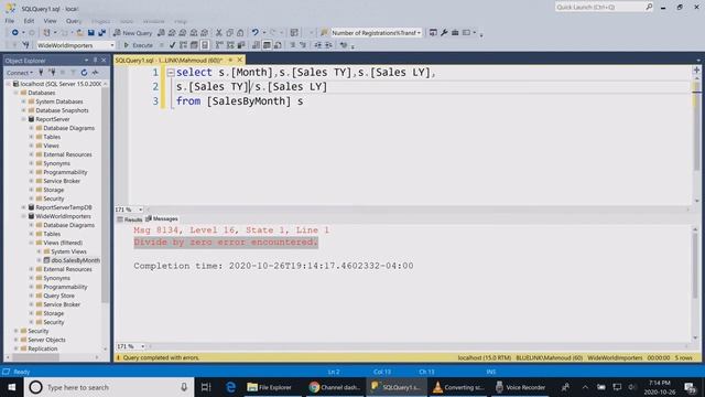 sql division by zero error смотреть онлайн