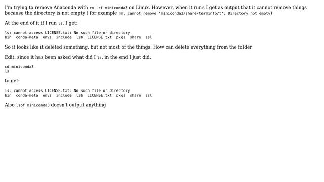 Unix & Linux: rm -rf not working смотреть онлайн