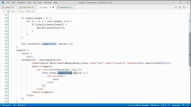 ReactJS - Autocomplete Json data смотреть онлайн