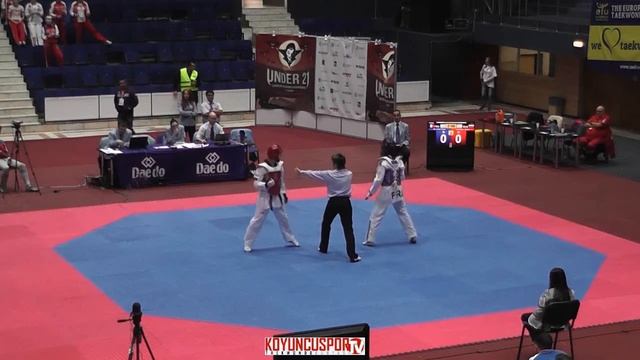 67kg Quarterfinal Darya ISHCHENKO RUS vs FRA BLE, Marie Paule (6th -21 ETU TKD Championships 2015) смотреть онлайн