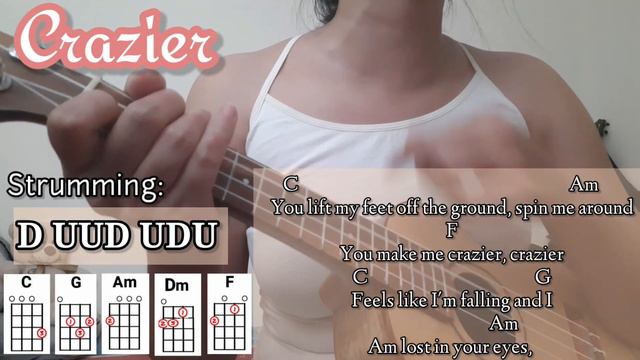 Crazier - Taylor Swift | Easy Ukulele Tutorial-Cover(With Lyrics, Chords & Strumming) смотреть онлайн