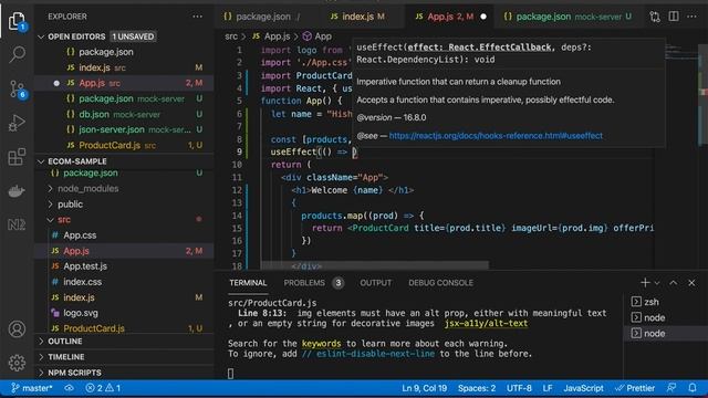 React JS : Part 4 : Creating mock-server, Fetching data from API, React Hooks : Malayalam смотреть онлайн
