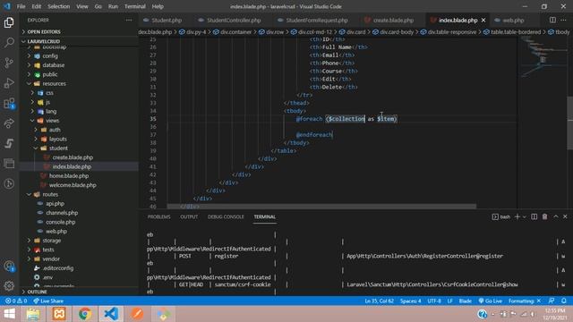 Laravel 8 Form Request Validation CRUD 2: Fetch data from database using resource controller & rout смотреть онлайн