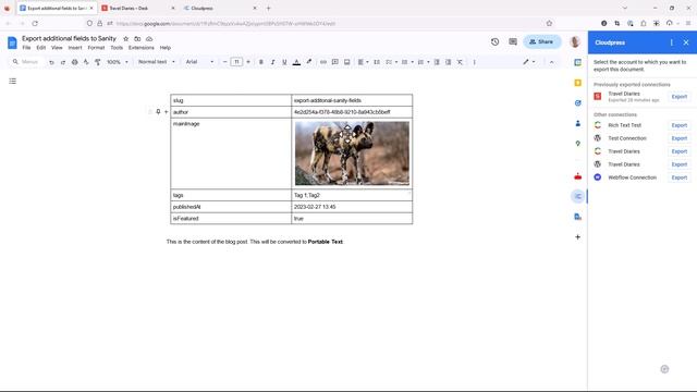 Export custom fields from Google Docs to Sanity смотреть онлайн