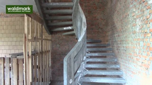 Монолитная лестница с бетонным ограждением смотреть онлайн