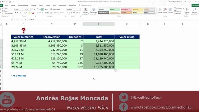 Formato de número personalizado - Expresar millones - Error común смотреть онлайн