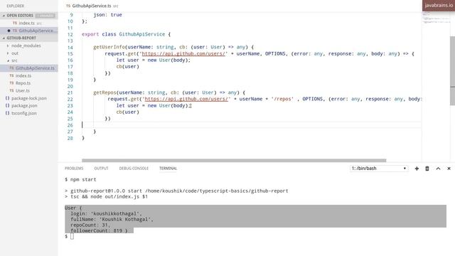 TypeScript Basics 31 - Using callbacks and handling repo response смотреть онлайн