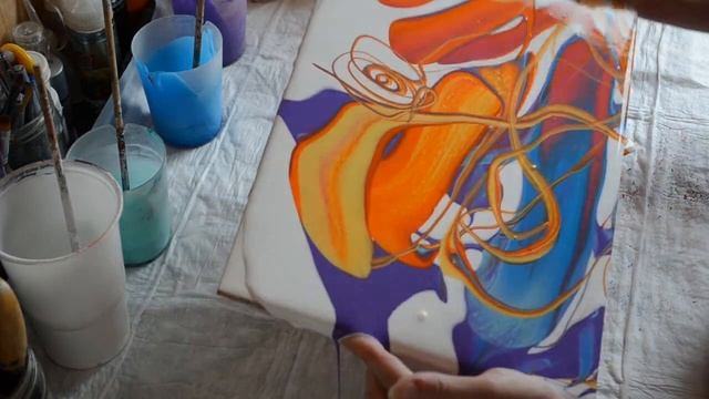 Техника Фристайл на обойном клее  для начинающих / Acrylic Pouring/