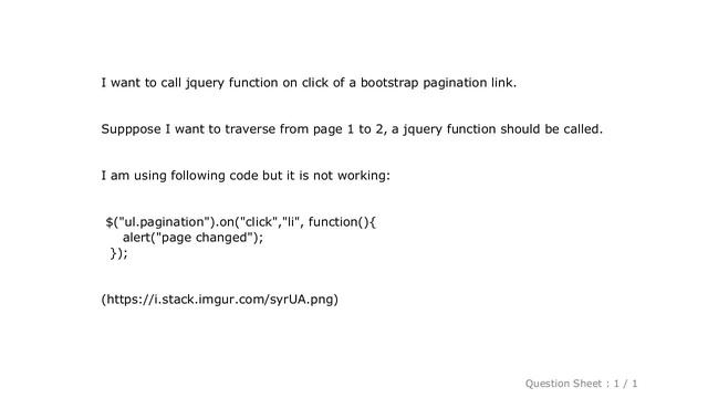 HTML : Call jquery function on click of a bootstrap pagination link смотреть онлайн