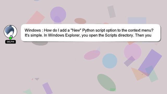 Windows : How do I add a "New" Python script option to the context menu? смотреть онлайн