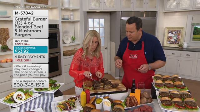 Grateful Burger (12) 4-oz Blended Beef & Mushroom Burgers on QVC смотреть онлайн