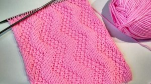 Узоры спицами. Очень простой и красивый узор для шарфа, пледа и др.