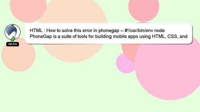 HTML : How to solve this error in phonegap -- #!/usr/bin/env node смотреть онлайн