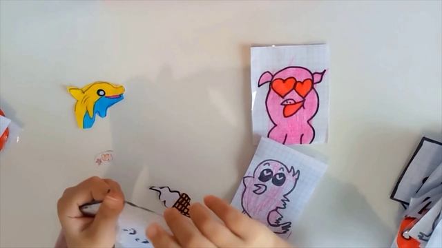 Распаковка Бумажная Киндер, свинки, боб, дельфин кит, маски для сна и птички ??? смотреть онлайн