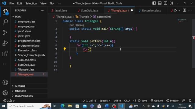 triangular stars pattern in java смотреть онлайн