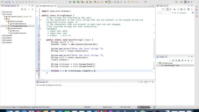 Java project 1: String example смотреть онлайн